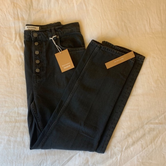 Reformation Cynthia Button Fly High Rise Jeans - Picture 3 of 9
